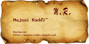 Majsai Radó névjegykártya